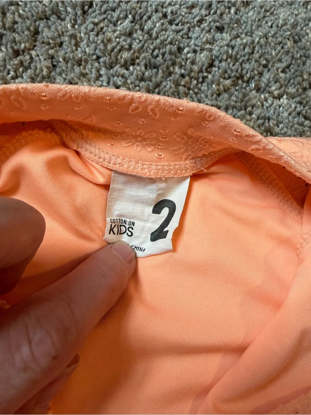 Cotton On Kids Peach Long-Sleeve One-Piece Swimsuit